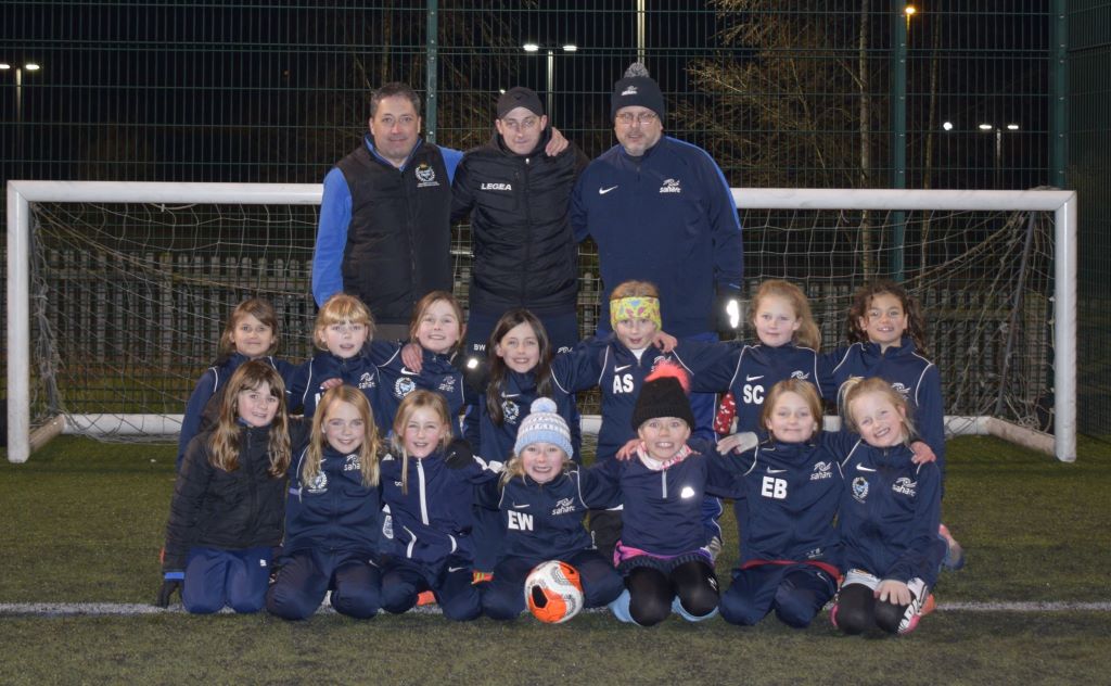 Photo of SAHA FC’s Under-9s girls' team at a training session
