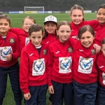Shrewsbury Juniors U10 Girls football team wearing their new training kit sponsored by ISO-Cert Online Ltd